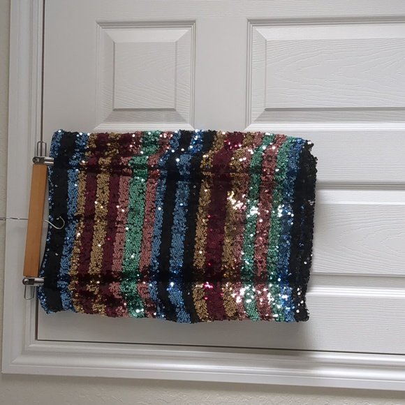 Beige by eci sequin skirt size 10 - Picture 1 of 3